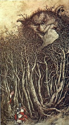 an image of a man in the woods with his head sticking out from behind trees