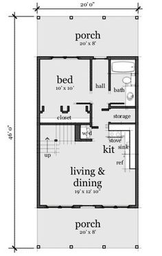 the floor plan for a small house with two bedroom and living areas, including an upstairs bathroom