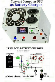 an electronic device is shown with instructions for the battery charger and its corresponding circuit