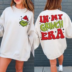 Grinch Christmas Sweater, Preppy Christmas, Matching Sweatshirts, Womens Crewneck, Grinch Christmas, Christmas Hoodies, Png Christmas