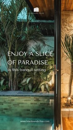 the front cover of an article on how to enjoy a slice of paradise in this tranquil setting