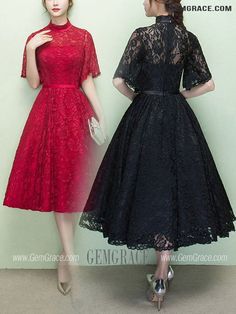 10% off now|Free shipping world-wide. Vintage Black Lace Tea Length Homecoming Dress With High Neck at GemGrace. Click to learn our pro custom-made service for wedding dress, formal dress. View #HomecomingDresses for more ideas. Black Lace Knee-length Wedding Dress, Black Knee-length Lace Dress For Wedding, Black Knee-length Lace Wedding Dress, Vintage Black Dresses For Prom Season, Fitted Lace Tea Length Dress, Black Lace Tea-length Dresses, Black Midi Lace Dress For Wedding, Homecoming Dress With Sleeves, Midi Homecoming Dresses