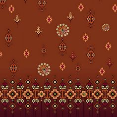 an orange and red background with geometric designs