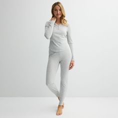 Embrace chilly nights in this cozy Women's Sonoma Goods For Life® 2-pc. Thermal Pajama Top & Pajama Bottoms Set. Click on this INTIMATES & SLEEPWEAR GUIDE to find the perfect fit and more! Embrace chilly nights in this cozy Women's Sonoma Goods For Life® 2-pc. Thermal Pajama Top & Pajama Bottoms Set. Click on this INTIMATES & SLEEPWEAR GUIDE to find the perfect fit and more! FEATURES Set includes top and pants Thermal construction Top: rounded hem, 3-button front, henley neckline, long sleeves w Casual Snug Sleepwear, Womens Winter Pajamas Set, Winter Pajamas Women Nordstrom, Snug Long Sleeve Sleepwear For Bedtime, Cozy Snug Sleepwear For Loungewear, Cozy Snug Long Sleeve Sleepwear, Cotton Stretch Full-length Sleepwear, Women’s Thermal Pajamas, Thermal Pajamas