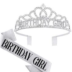 Birthday Crown for Women Birthday Girl Sash for Women Birthday Tiara for Women Birthday Girl Headband Princess Crown Rhinestone Happy Birthday Accessories Silver Black Description and features We stand by what we , if this birthday girl tiara has peeled off of letters or diamonds, we will give you full refund or a new happy birthday girl headbands. Made of flexible metal, 5.5 inch Length and adjustable width, birthday girl headband fit for most head size. Weight of birthday sash for women is 1.3 Queens Tiaras, Girls Tiara, Birthday Tiara, Birthday Sash, Birthday Headband, Birthday Accessories, Princess Theme Party, Crown For Women, Happy Birthday Girls