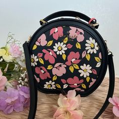 Beautiful New With Tag Kate Spade Cross Body Bag, Color Dark Blue With Pink And Yellow, White Flowers Beautiful Kate Spade Cross Body Bag, Yellow White Flowers, Flowers Beautiful, Kate Spade Bag Crossbody, Pink And Yellow, Kate Spade Bag, Cross Body Bag, Body Bag, Yellow White