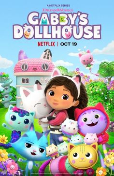 the poster for gaby's dollhouse, which features cats and kittens