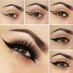 Cómo hacer un delineado de gato perfecto muy fácil y rápido - Maquillaje How To Do Eyeshadow, Makeup Drawing, Makeup Tutorial Step By Step, Casual Makeup, Makeup Tutorial Eyeshadow, Eye Makeup Steps, Makeup Step By Step