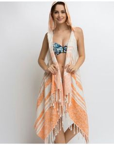 orange beach set included orange hooded cape oversized cover up and beach bag -Chaliskan s signature cover-up tunic makes a statement with boho tassels and boxy silhouette, making it a more relaxed and stylish option then most cover-ups. Product+Care: 70% Cotton 30% Bamboo Free-size, Fits S / L sizes. Smaller sizes makes a loose and flowing cover-up, while larger sizes it fits like a T-Shirt. Machine washable, gentle wash recommended for tassels. Easy to put on or take off, perfect fit for your Cotton Sleeveless Beach Cover-up, Sleeveless Cotton Cover-up For Beach Season, Beachy Orange Cover-up For Vacation, Orange Summer Cover-up For Beach Season, Summer Orange Beach Cover-up, Orange Summer Beach Season Cover-up, Orange Beach Season Cover-up For Vacation, Orange Beachy Cover-up For Vacation, Orange Beachy Cover-up For Beach Season