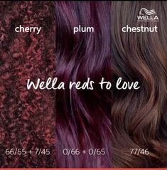 Wine Red Hair Formula, Merlot Hair Color Formula, Plum Hair Formula, Red Violet Hair Color Formulas Redken, Wella Purple Hair Formula, Violet Red Hair Color Formula, Black Cherry Hair Color, Black Cherry Hair