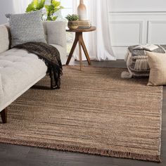 Jaipur Living Mosaic Tansy MOS03 Taupe/Brown Area Rug Backing Image Taupe Palette, Mosaic Rugs, Tan Rug, Natural Jute Rug, Taupe Rug, Jaipur Living, Contemporary Homes, Jute Area Rugs, Stylish Rugs