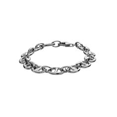 Finish off any ensemble with an edgy, minimalistic touch in this sterling silver puff mariner chain link bracelet. Finish off any ensemble with an edgy, minimalistic touch in this sterling silver puff mariner chain link bracelet. Length: 7.25 in. Metal: sterling silver Plating: rhodium Finish: polished Packaging: boxed Size: 7.5". Color: Silvertone. Gender: female. Age Group: adult. Modern Everyday Chain Bracelet With Polished Finish, Modern Polished Chain Bracelet For Everyday, Modern Link Chain Bracelet With Hooks, Modern Sterling Silver Chain Link Bracelet In White Gold, Modern Silver Chain Bracelets, Modern White Gold Sterling Silver Chain Link Bracelet, Modern Silver Chain Bracelet, Modern Chain Bracelet, Modern Chain Link Bracelet