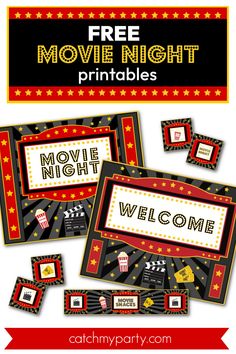 free movie night printables for kids and adults to use on their own project