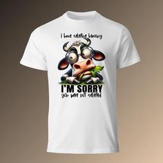 Discover our Funny Selective Hearing Cow T-Shirt - the perfect novelty tee for animal lovers. This humorous graphic tee features a quirky cow illustration, making it an ideal gift for her or him. Whether you're looking for a unique gift idea or a casual funny tee, this design is sure to bring a smile. Great for anyone who loves animals and enjoys a good laugh. Perfect for everyday wear or as a special gift for birthdays and holidays. Embrace your love for cows with this hilarious and charming t- White Cow Print Crew Neck T-shirt, White Casual T-shirt With Cow Print, Cow Illustration, Cow Pictures, Cow Tshirt, Funny Tees, Animal Lovers, Animal Lover, Graphic Tee