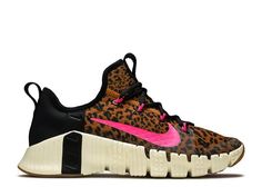 Wmns Free Metcon 3 'Leopard Print' - Nike - CJ6314 096 - black/chutney/sail/pink blast | Flight Club Leopard Print Nikes, Nike Free Metcon, Nike Air Pegasus, Wide Heels, Nike Metcon, Marathon Running Shoes, Womens Training Shoes, Nike Brand, Running Shoes Sneakers