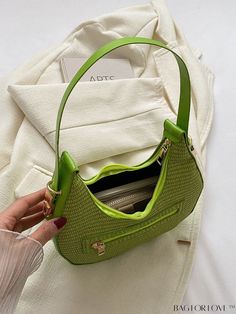 BagForLove - Stylish Womens Single Shoulder Bag - Perfect for Any Occasion Product Description Color Green Bag Size Small Type Hobo Bag Pattern Type Colorblock Composition 100% Polyamide Material Polyamide Size Chart INCH CM Strap Length Bag Length Bag Width Bag Height 9.3 inch 8.1 inch 2.4 inch 7.9 inch Strap Length Bag Length Bag Width Bag Height 23.5 cm 20.5 cm 6 cm 20 cm Details Pictures Similar Products h2 { text-align: center; } /* æ¢è¡ */ li{ white-space: normal; word-break: break-all; word-wrap: break-word; } .red-box { width: 100%; display: flex; flex-direction: row; flex-wrap: wrap; justify-content: center; } .red-box > div { width: 190px; height: 250px; margin: 10px; } .red-box > div > a > img { width: 190px; height: 250px; } .size-box { width: 100%; margin: auto; white-space: Green Tote Baguette Bag For Travel, Green Baguette Tote Bag For Travel, Green Tote Baguette Bag With Adjustable Strap, Green Shoulder Baguette Bag For Travel, Green Baguette Bag With Large Capacity For Daily Use, Green Baguette Shoulder Bag For Travel, Green Shoulder Bag With Zipper Closure, Trendy Green Shoulder Bag, Green Baguette Tote Bag For Daily Use