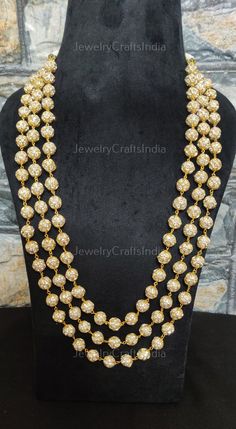 Oxidized beaded necklace with handcrafted balls beads Necklace Length: 26 inches Highest quality and craftsmanship Gold Plated Jewelry , Necklace Set , Jewelry Set , Kundan Jewelry,  kundan necklace,  kundan earrings,  bridal wear,  wedding jewellery    High Quality Jewelry , Bollywood Jewelry , Pakistani Jewelry Customized orders takes 3 to 4 weeks, depending on piece requirements. Free shipping in US is Standard shipping. It takes 15-20 days . Express shipping charges extra. Festive 8mm Round Bead Necklace, Gold Pearl Necklace With Faceted Beads For Celebrations, Celebration Necklace With Faceted Round Beads, Celebration Necklace With Round Faceted Beads, Festive Bridal Necklace With Round Beaded Chain, Round Faceted Beads Pearl Necklace For Jewelry Making, Faceted Beads Pearl Necklace For Jewelry Making, Festive Pearl Necklace With Round Beaded Chain, Festive Pearl Necklace With Beaded Chain