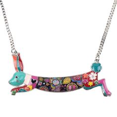 Following our colourful series, these necklaces feature the love we feel for Rabbits. These adorable necklaces are perfect for adding a colourful touch to your outfit and a great way to support animals at risk. You will not only receive compliments but also help protecting our wildlife. This is perfect for you, or as a gift for a loved one. Limited stock, get yours before they're gone Product details: Material: Zinc Alloy Size: 5.0cm x 3.7cm (1.97'' x 1.46'') Chain Length: 45cm (17.71") (Include Easter Hare, Rabbit Necklace, Bunny Necklace, Chain Collar, Choker Chain, Necklace Choker, Jewelry Women, Enamel Jewelry, 2016 Fashion