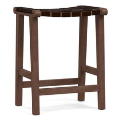 the backless stool is made out of wood