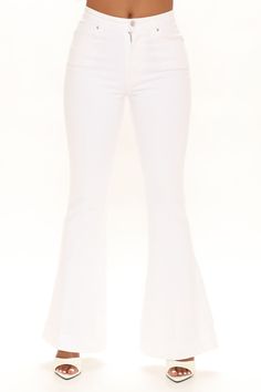 Available In White. Trouser Flare Jean Comfort Stretch 34" Inseam 11" High Rise Disclaimer: Juniors Only Runs Small. Shop One Size Up Disclaimer: Due To The Specialized Wash Process. Each Garment Is Unique. 99% Cotton. 1% Spandex Imported White Stretch Flare Jeans For Fall, White Stretch Flare Jeans, Fitted Mid-rise White Flare Jeans, Fitted High Rise White Flare Jeans, White Stretch Flare Jeans For Spring, Spring White Stretch Flare Jeans, Maxi Dress Pattern, Review Fashion, Loungewear Women