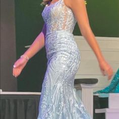 This Is A Sherry Hill Dress Size 2 Bought At Teri Costa In Dallas Texas. Sherry Hill, Ice Blue Color, Sherri Hill Dresses, Sherri Hill, Dallas Texas, Ice Blue, Dallas, Prom Dresses, Size 2