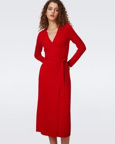 Crafted from a soft cashmere-wool blend, the Astrid midi dress has a cozy feel. This true wrap dress has long sleeves, a V-neckline, and ties at the waist. A bestseller year after year, this piece has a simple, polished look that can be dressed up or down.Yana is 5 Foot and 8 Inches and wearing a size XS. Wrap Dress Dvf, Knit Wrap Dress, Cashmere Dress, Cashmere Wrap, Midi Wrap Dress, Wrap Dress Floral, Black Wrap Dress, Cashmere Wool, Mini Wrap Dress