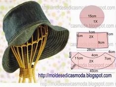 a hat is shown with measurements for it