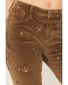 Driftwood Women's Farrah Embroidered Floral Corduroy Flare Jeans, Tan Embroidery On Corduroy, Corduroy Jeans, Corduroy Pants, Boots For Sale, Vintage Buttons, Floral Embroidery, Flare Jeans, Boy Fashion, Women Jeans