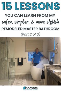 15 lessons you can learn from my safer, simpler, and more stylish remodeled master bathroom – Part 2 of a 3 part series Master Bath Shower Tile, Bath Shower Tile, Log Cabin Bathrooms, Interior Storm Windows, Laminate Wall Panels, Small Half Bathrooms, Bathroom Redo Ideas, Wet Room Bathroom, Tub To Shower Conversion