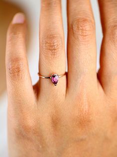 Pink Tourmaline Ring Pink Stone Ring Solitaire Ring | Etsy Pink Stone Ring, Pink Topaz Ring, Ring Teardrop, Pink Stone Rings, Jewellery Photography, Usa Jewelry