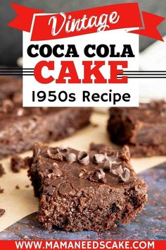 vintage coca cola cake recipe with text overlay