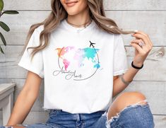 Welcome to my shop. The goal of my store is to make you happy by making the most proper designs in line with your wishes. Our t-shirts are of high quality, super soft and comfortable to wear. Solid Colors are made of 100% cotton, and Mix Colors are made of 52% cotton and 48% polyester. It is also pressed with premium vinyl with a professional quality heat press. SIZE Check your size before ordering. Be sure to check the size charts and color scales in the pictures section. Shirts are true-to-siz Geography Teacher, Travel Hoodie, T Shirt Design Template, Travel Tees, Airplane Mode, Travel Shirt, Color Scale, Travel Lover, Travel Shirts