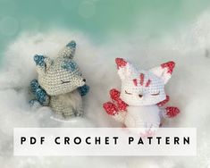 two small crocheted animals sitting in the snow with text overlay that reads, free crochet pattern