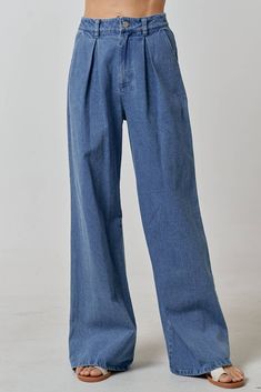 Elevate your style with our Denim Palazzo High Waisted Long Pants. Crafted from 100% cotton denim fabric, these pants feature a zipper fly and a flattering high waist design that elongates your figure. Perfect for a polished yet comfortable look. Denim Palazzo, Denim Street Style, Eclectic Clothing, Palazzo Pant, Perfect Denim, Wide Jeans, Denim Trousers, Palazzo Pants, Denim Pant