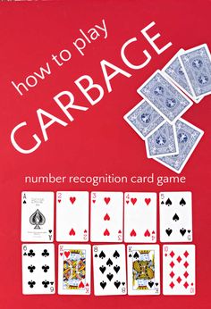 how to play garbage number recognition card game, with instructions on the front and back cover