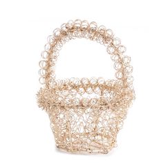 a basket made out of wire on a white background