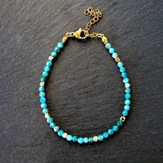 Beautiful Teal Blue Natural Apatite Beaded Bracelet. Genuine Gemstone Beads 2mm With Gold Plated Beads Spaced Throughout. Chain Is 18k Pvd On Stainless Steel Bracelet Measures 6.5" With 1" Extender Looks Pretty Stacked With A Gold Chain. See My Gold Chains In My Shop To Bundle And Save! Tags Gift For Sister Gift For Girlfriend Wife Gift For Mother Bridesmaid Gift Birthstone Vacation Jewelry Resort Wear Versatile Necklace Whimsical Jewelry Elegant Handcrafted Statement Piece Gorjana Anthropologie Pretty Stacks, Vacation Jewelry, Whimsical Jewelry, Jewelry Elegant, Gemstone Beaded Bracelets, Gift For Mother, Aunt Gifts, Wife Gift, Bead Jewelry