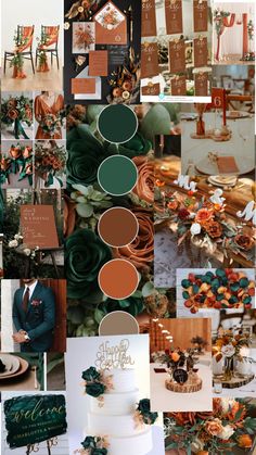 Wedding Theme Color Schemes, Olive Green Weddings, Fall Wedding Color Schemes, Wedding Color Pallet, Fall Wedding Color Palette, Dream Wedding Decorations, Copper Wedding, Wedding Themes Fall, Wedding Theme Colors