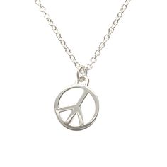 ☮ Who doesn't need a little peace of mind? Handmade in NYC with sustainable pure .925 sterling silver. Also available in solid 14k gold. We design all of our necklaces to shine alone, or to layer effortlessly with the rest of our collection. Our peace symbol is just right with our heart or moon charm necklace. 16-inch, 18-inch, or 20-inch sterling silver chain. Bonus: each chain has an extra ring so you can wear it an inch shorter for more layering options. Our peace symbol charm is approx. 7.5m