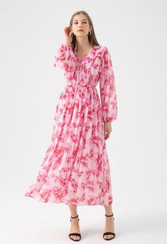 Gowns For Plus Size Women, Chiffon Wrap Dress, Pink Skirts, Floral Rosa, Chiffon Wrap, Floral Print Chiffon, Mermaid Evening Dresses, Cotton Maxi, Maxi Dress Cotton