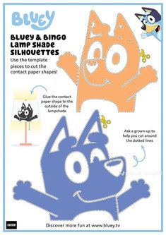 the blue and orange cat is next to an image of a lamp shade that has been cut out