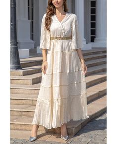 Get 10% off now! Buy elegant apricot lace vneck maxi wedding guest dress with flare sleeves at cheap price online. Free stable shipping and pro custom service since 2009. Beige V-neck Maxi Dress For Wedding, Elegant Apricot V-neck Dress, Elegant Apricot Maxi Length Dress, Beige Maxi Dress For Wedding Guest, Cream Maxi Dress For Wedding Guest, Maxi Wedding Guest Dress, High Low Prom Dresses, Purple Prom Dress, Lace Beach Wedding Dress