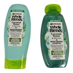 Garnier Whole Blends Coconut Water Aloe Vera Moisturizing Shampoo & Conditioner. Garnier Whole Blends, Whole Blends, Recycled Bottle, Moisturizing Conditioner, Moisturizing Shampoo, Shampoo Conditioner, Coconut Water, Hair Conditioner, Shampoo And Conditioner