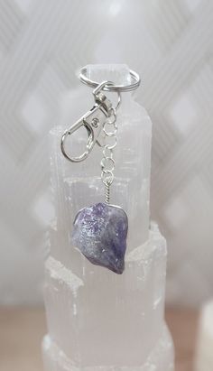 Item: Amethyst crystal keychain. A gift perfect for the crystal lover in your life, or a gift for yourself! All of my items are handmade and sold individually so you know exactly what you will receive. Everything is one of a kind! Crystal Keychain, Crystal Necklaces, Amethyst Crystal, Crystal Necklace, Favorite Jewelry, Etsy Accessories, Accessory Gift, Handmade Items, Amethyst