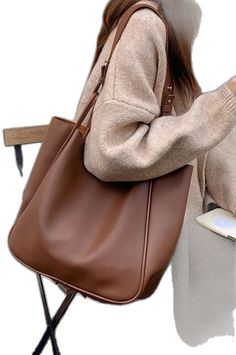 Brown Solid Color Satchel Hobo Bag, Trendy Brown Solid Color Hobo Bag, Brown Solid Color Hobo Bag For Shopping, Brown Solid Color Shoulder Satchel, Brown Solid Color Tote Bag, Brown Solid Color Satchel Shoulder Bag, Brown Satchel Shoulder Bag With Solid Color, Chic Brown Bag, Brown Solid Color Shopping Bag