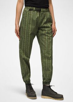 Pull-on printed pants with '90s vibes and stretch-infused organic cotton twill. Casual All Over Print Spring Bottoms, Casual Green Printed Pants, Relaxed Fit Bottoms With All Over Print For Spring, Green Printed Cotton Pants, Casual Green Printed Bottoms, Trendy Cotton Bottoms With All Over Print, Casual Cotton Printed Bottoms, Casual Printed Cotton Bottoms, Casual Cotton Pants With All Over Print