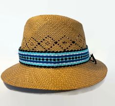 "These handwoven inkle hat bands highlight the playful colored stripes. They are woven with cotton yarn and have a braided tie at the back so that you can adjust the size to fit your hat. Hat not included. 1 1/2\" wide Length varies from 22\"; expands to > 28\"" Hat Bands, Hat Band, Sun Hats, Cotton Yarn, Caps Hats, Accessories Hats, Hand Weaving, Braids, Stripes