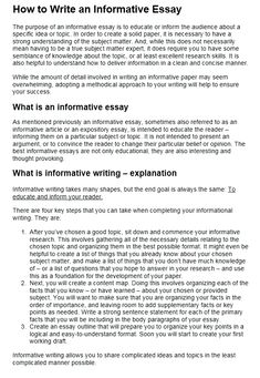 the writing process for an informative paper is shown in this page, which includes information about