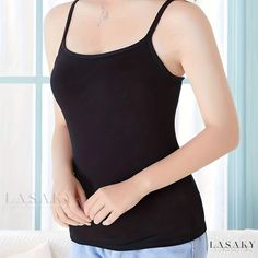 Lasaky - Casual Sleeveless Crew Neck Cami Top for Women - Premium Summer Apparel Summer Apparel, Color Skin, Sleeveless Tops Summer, Pants And Leggings, Elastic Waist Shorts, Top For Women, Cami Top, Top Casual, Cami Tops