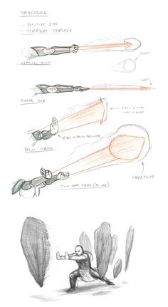 some sketches of different types of objects in the process of being used to create something